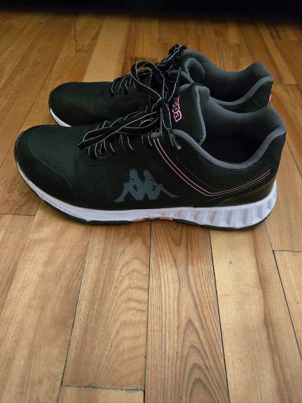 Kappa Black Athletic Sneakers with Pink Accents